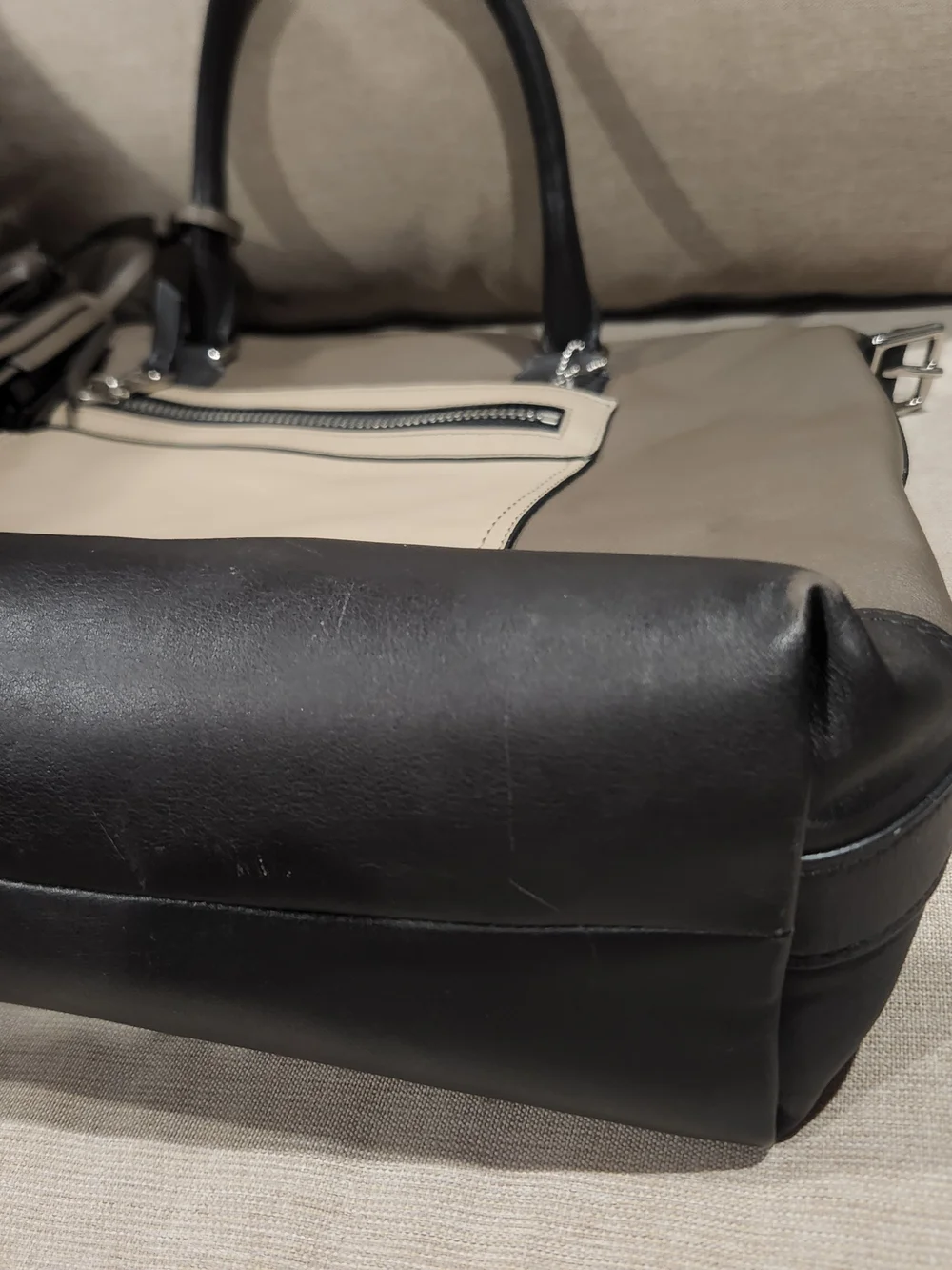 Coach Legacy Colorblock Rory Satchel 19902 Leather Taupe Black Gray Tassel Bag